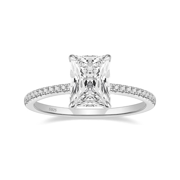 3 Carat Radiant Cut Hidden Halo Diamond Ring - Picture 1 of 9